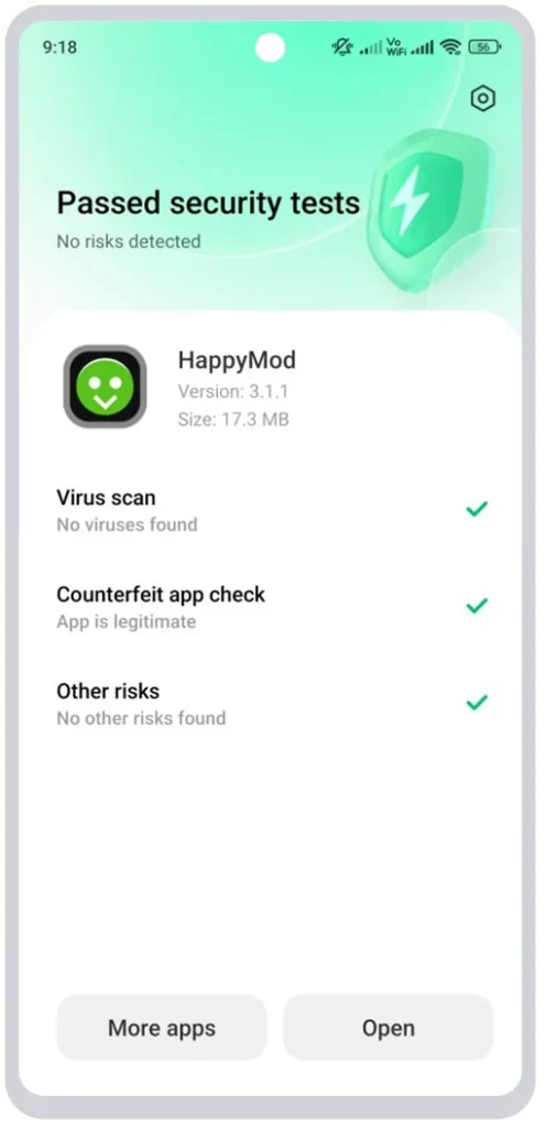 HappyMod Pro security cautions for sideloading apps from external sources.