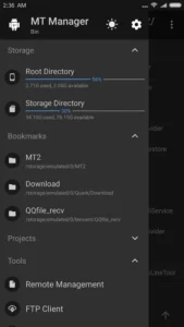 MT Manager apk app details image presenting the Android tools interface, APK size information, developer name, version notes, and useful setup guidance for readers.
